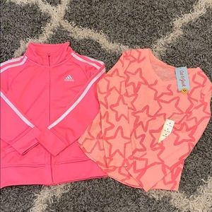 NWT Cat and Jack shirt and  guc Adidas jacket